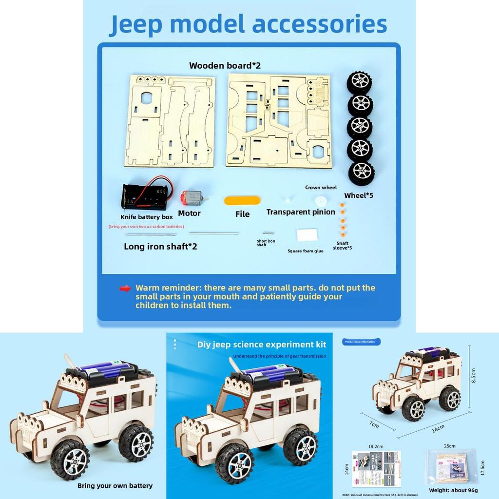 Science Experiment Diy Jeep Car Kit With Wooden Physics Gear For Childrens Stem Education