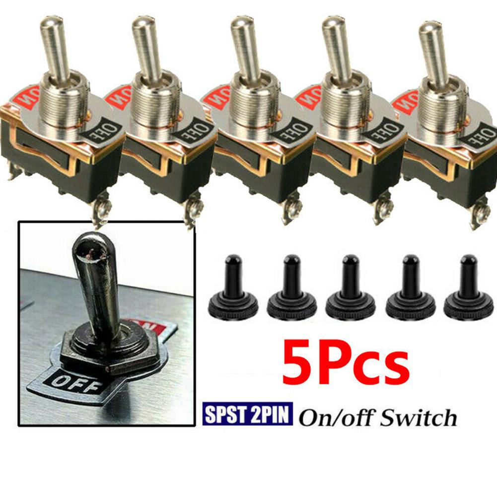 5x Metal And Plastic Toggle Switch 12V ON OFF Heavy Duty Toggle Flick SwitchCar FliFor CK Dash Light Marine 12 Volt Switches Boa