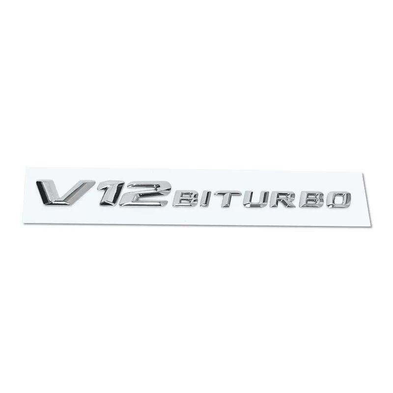 Compatible Mercedes-Benz V8 BITURBO Side Badges for C63, G63, S65, V12 Turbocharged Fender Emblem Letters.