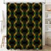 Vibrant Boho Floral Shower Curtain Waterproof Fabric Print Decorative Bathroom Liner For Home Use Green Orange Abstract Design