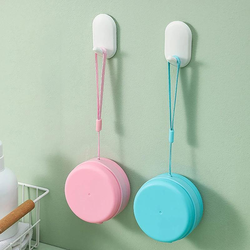 1pc Portable Bathing Brush Hanging Bath Body Scrubber Soap Case Brush Massage Hair Tactile Brush Bath
