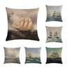 Home Decor Sailing Ships: Vintage Maritime Pillow Covers Pattern Cushion Cover Suitable For Sofa Bedroom Car Pillow Cover