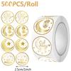 500 Stickers/Roll Festival Party Flower Stickers DIY Manual Labeling For Candy Bags Food Packaging Happy Birthday Sticker