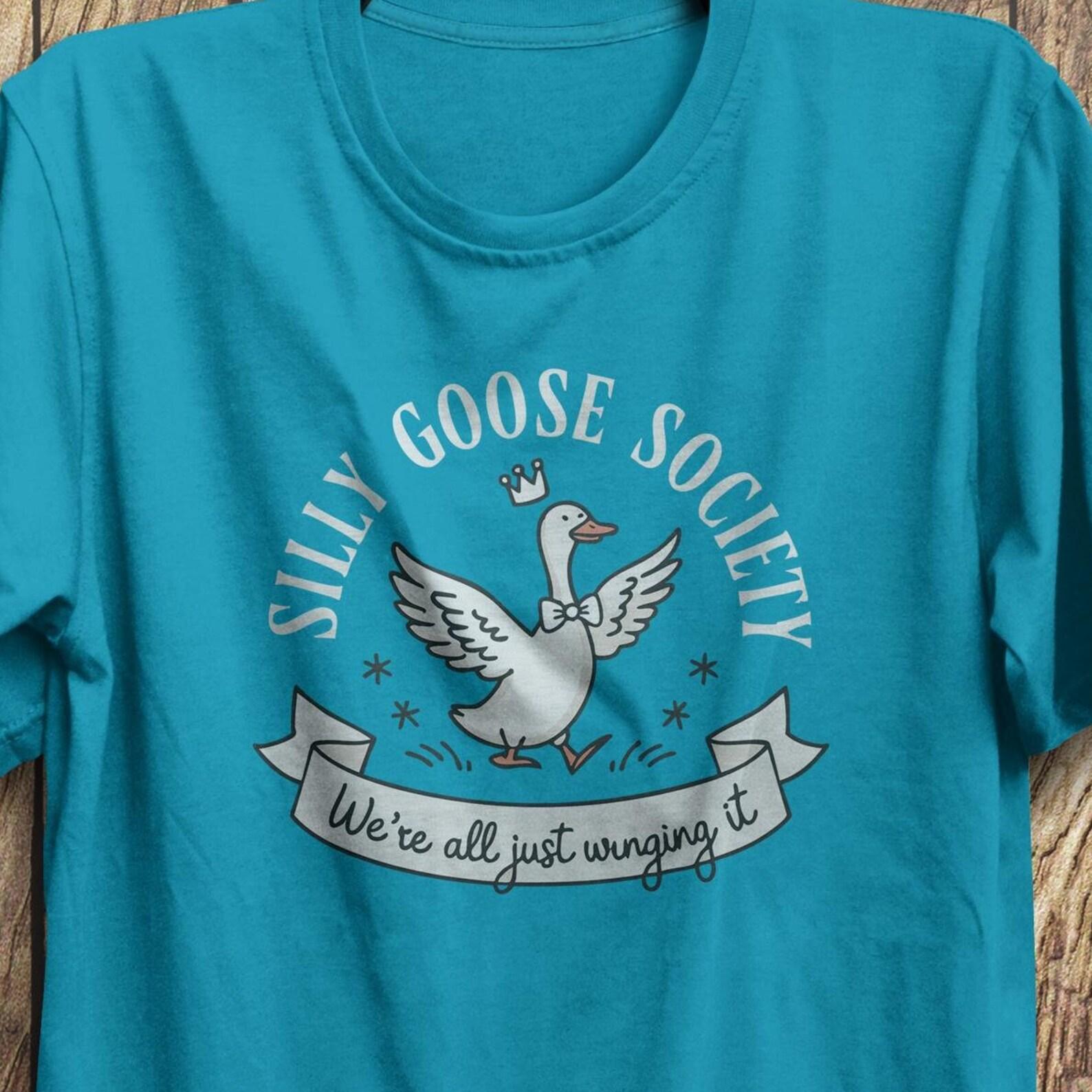 Funny Goose T-Shirt: Silly Goose Society, Animal Lover Gift S