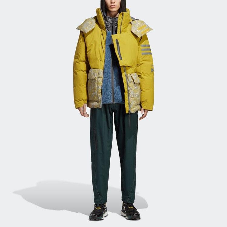 Adidas X And Wander Terex Solid Color Three-Stripe Zip Hoodie Jacket Men Jackets Yellow HN6942