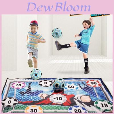 Lustiges und farbenfrohes Kinderfußball-Spielmatten-Set mit weichem Plüschkissen und Zubehör
