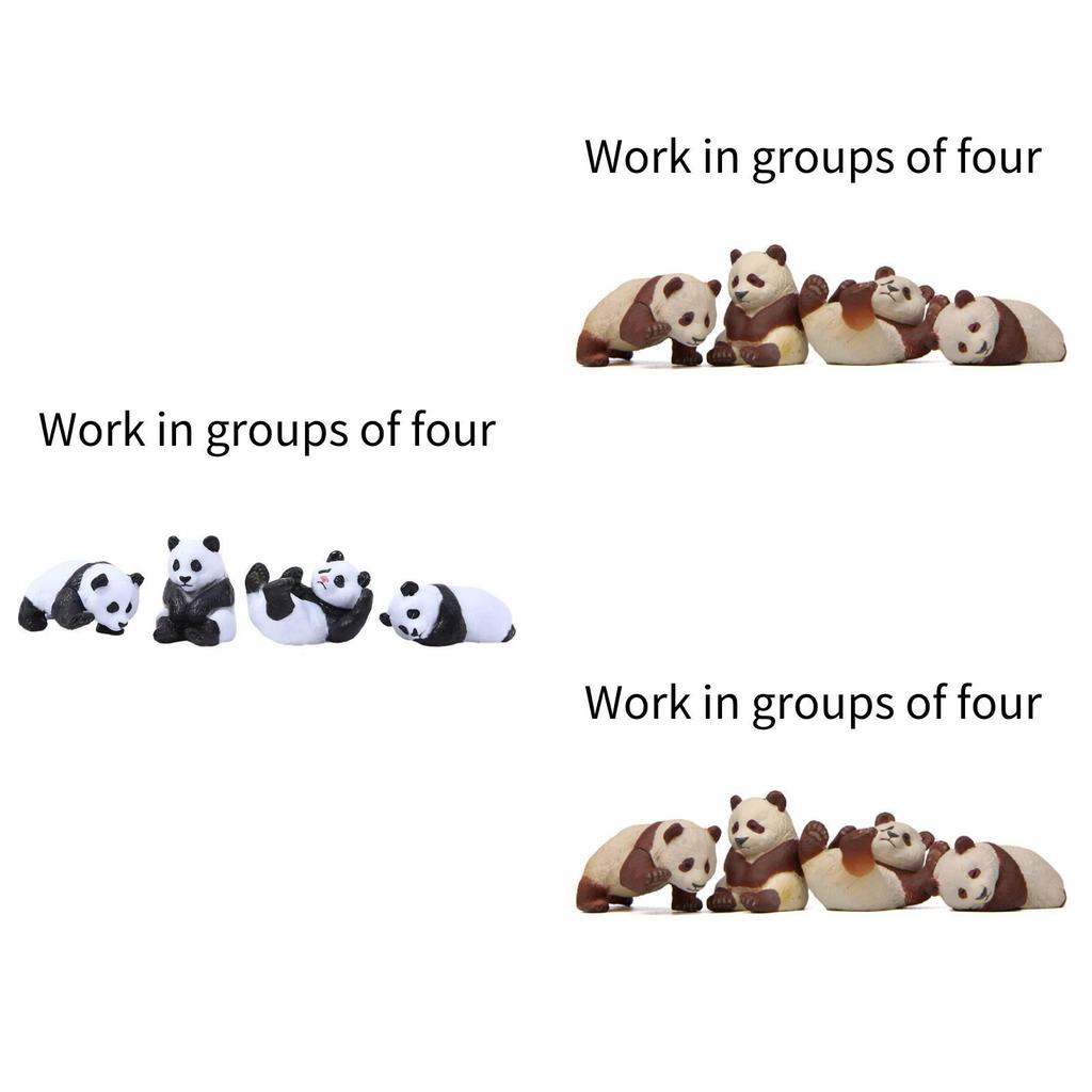 Cute Panda Shape Diy Pvc Miniature Succulent Garden Ornament Set For Home Decor