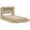 Bed Frame with Storage Space Sonoma Oak 75 X 190 Cm Particleboard