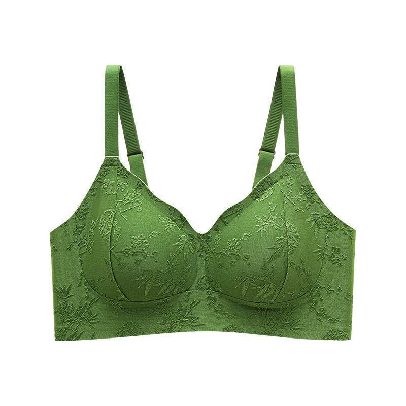 New Chinese-style thin women s underwear, small breasts gathered, anti-sagging fixed cup, no steel ring, no traces, skin-friendly national style bra M
