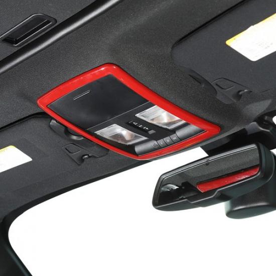Car Roof Reading Light Frame Decoration Cover for Dodge Challenger 2010- Red