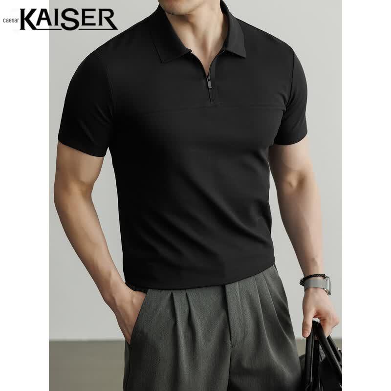 KAISER Men s 60-Count Cool-Touch Zipper Polo Shirt L