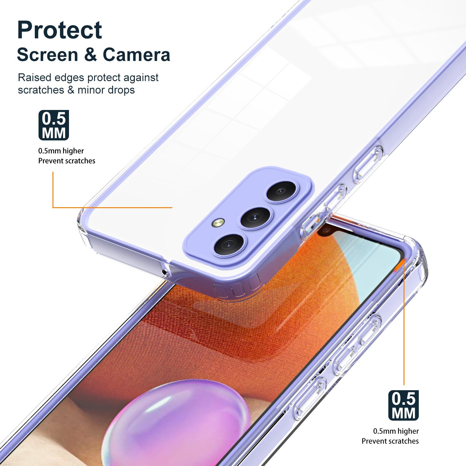

For Samsung Galaxy A35 5G TPU+PC Case Anti-Drop Protective Clear Phone Case Purple