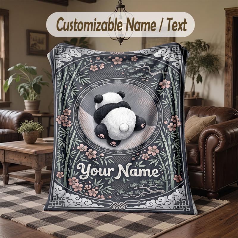 Owl Wisdom Digital World Theme Throw Blanket Custom Name Text Personalized Blanket Soft Cozy Blanket for Home Sofa Bed