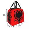 Flag Of Albania Insulated Lunch Bag for Women Office Cooler Thermal Food Box Tote Portable Lunch Boxes Container