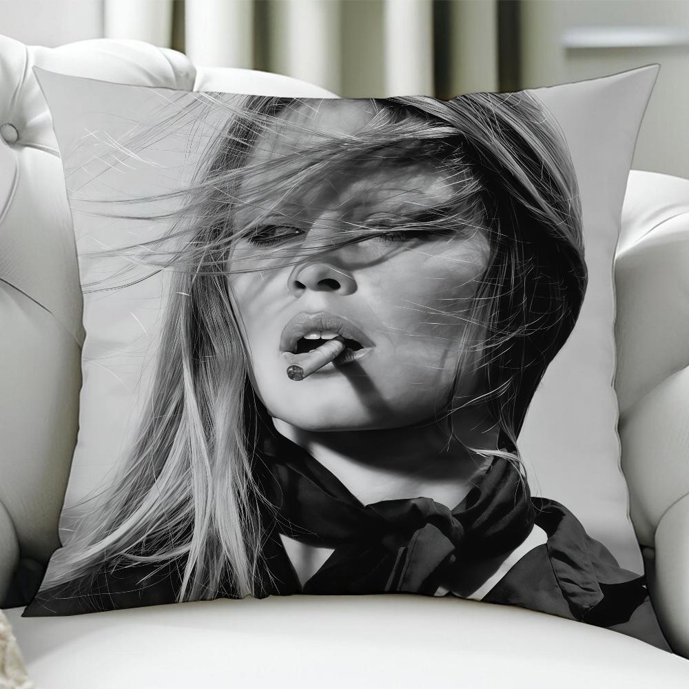 

BBrigitte Model BBardot cushion cover Birthday Anniversary Gifts Double Sided Printed Zipper Cushion Cover Soft Skin Bedding 30x30cm