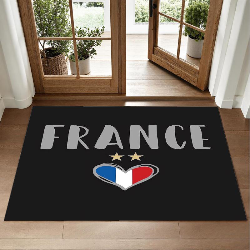 France National Football Team Design Crystal Velvet Rug Soft Decorative Mat for Bedroom Entrance
