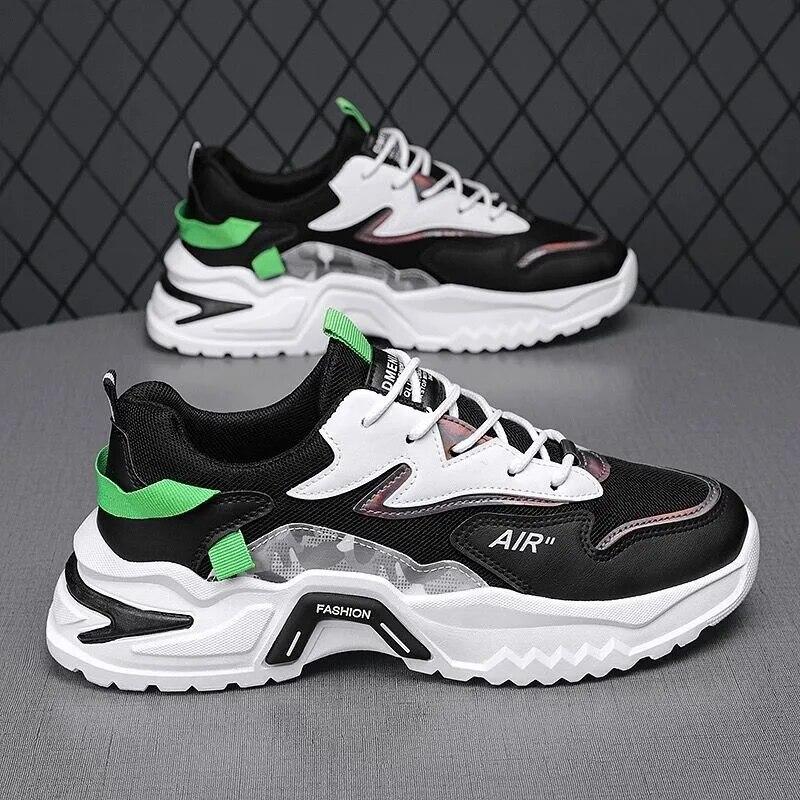 Herren Plateau Freizeitschuhe Mode Atmungsaktive Sneaker Sommer Mesh Allround Laufschuh Erhöhende Schuhe Tenis Masculino