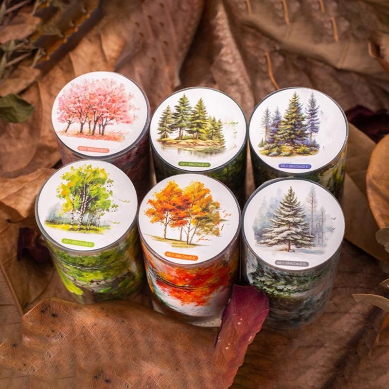 Nastro Masking Tape Nastro Estetico Nastro per Artisti Nastro PET Nastro Decorativo Nastro Foreste Nastro per Artigianato Materiali per Artigianato
