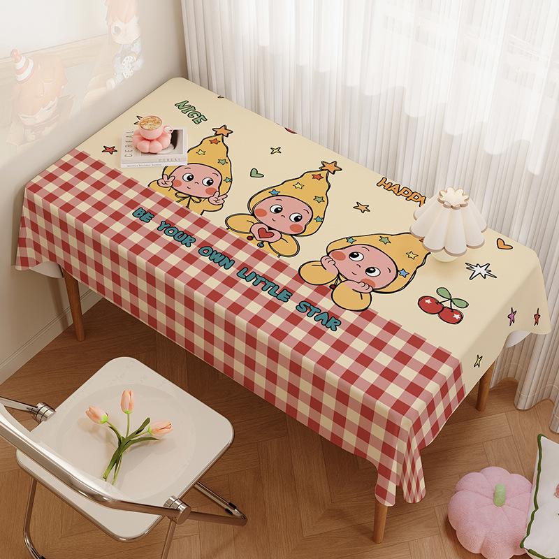 

Cute Star Man Cartoon PVC Tablecloth Waterproof and Oilproof Dining Table Mat Household Coffee Table Desk Cover Cloth 60*90 multifunctional cover