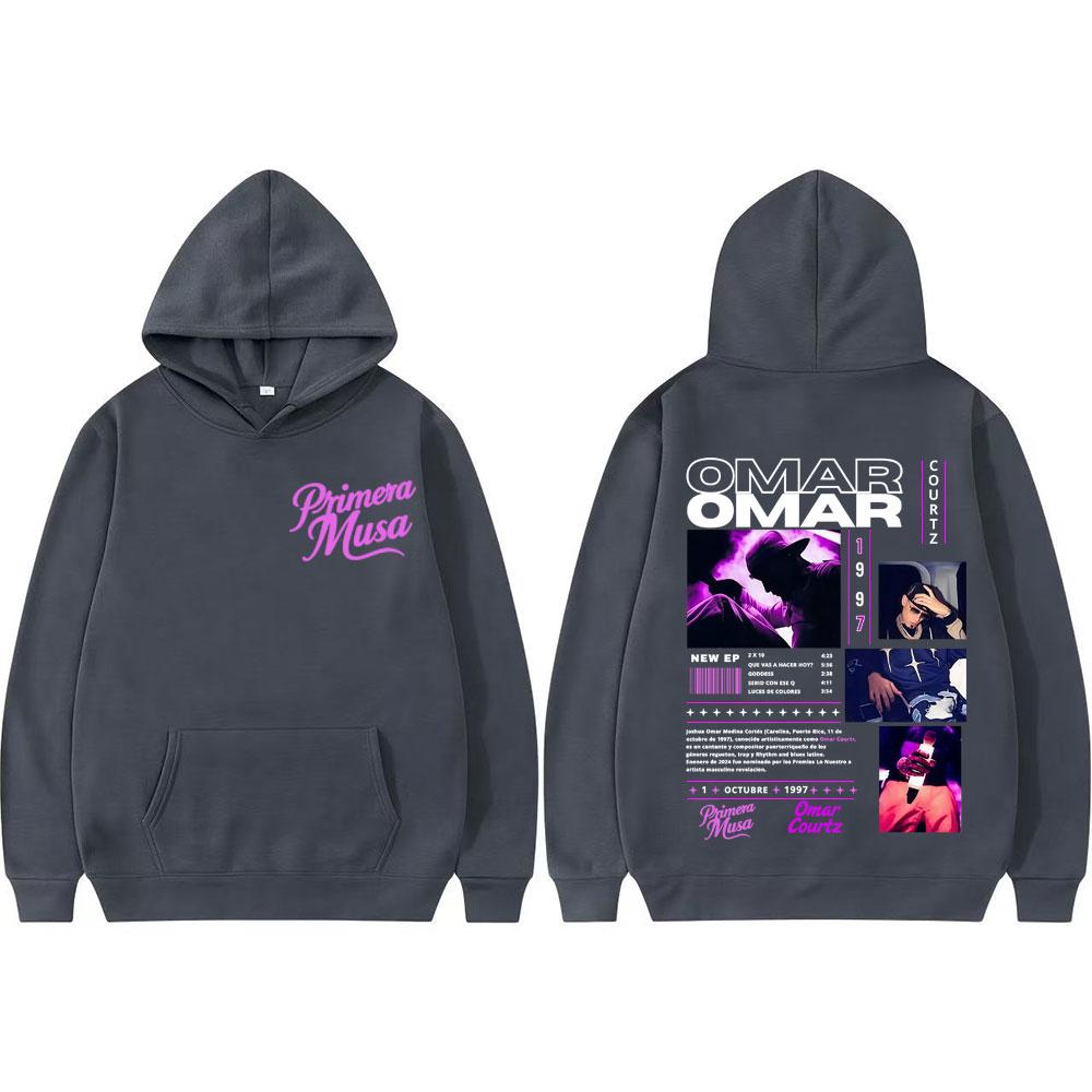 Omar Courtz Primera Musa Album Tour Graphic Hoodies Men Women Oversized Vintage Hip Hop Punk Hoodie Casual Sweatshirt Streetwear