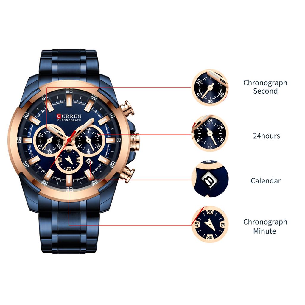 CURREN 8361 Quarz-Mann-Armbanduhr für Herren-Herrenuhren mit Kalenderanzeige und Datum