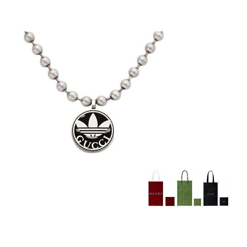 Gucci Collezione Collaborazione Adidas X Gucci Collane in Argento Sterling 925 da Donna Argento/Nero 702788-JAACA-8163