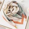 Womens Cotton Square Scarf With Magnetic Clasp Lightweight Winter Wrap Accessory Floral Print