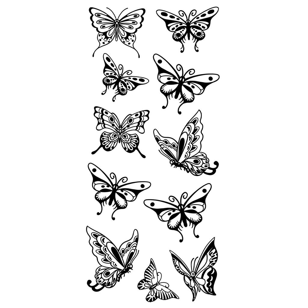 Simple Personality Spice Girl Three-Dimensional Butterfly Flower Wicker Collarbone Arm Tattoo Sticker