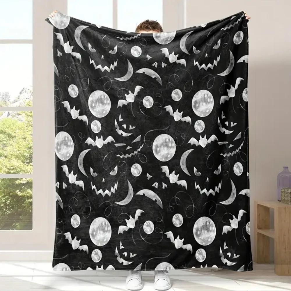 Warm Flannel Fleece Throw Blanket for Halloween Cozy Sofa and Bed Cover for Home Decor