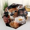 Autumnal Deer Portrait Automatic Umbrella Compact & Durable 8-Rib Design Durable Plastic & Iron All-Season Use Compact Folding Umbrella