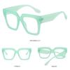 Stylish Oversized Blue Color Lightweight Design Glasses Square Women Men Computer Gaming Eyewear Big Frame Non-Prescription Eyeglasses