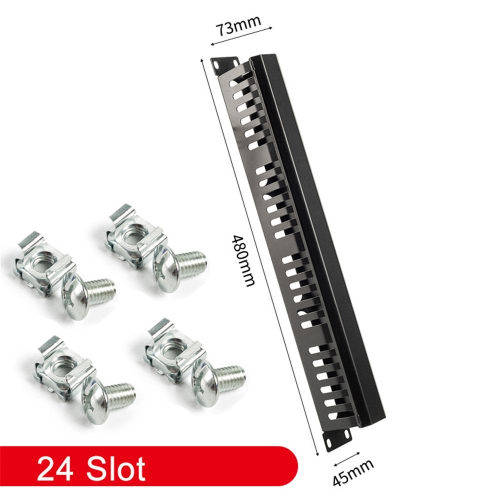 1U Cable Management Horizontal Mount 12/24 Slot 19inch Server Rack Wire Organizer Metal Wiring Duct Internet Cafe Wiring