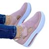Fashion Large  Summer  Breathable Women's Casual Shoes with Thick Sole  Sloping Heel Hollowed Out Low Cut Women's Shoes  Sneakers