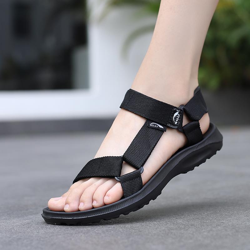 2024 Men's new sandals fashion soft comfortable non-slip woven beach sandals leisure large size walking shoes