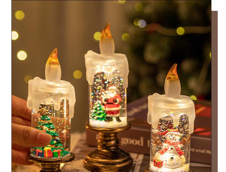2026 Creative Christmas Gifts Christmas Decorations Candle Lights Snowfall Lanterns Christmas Lamps Crystal Ball Lights