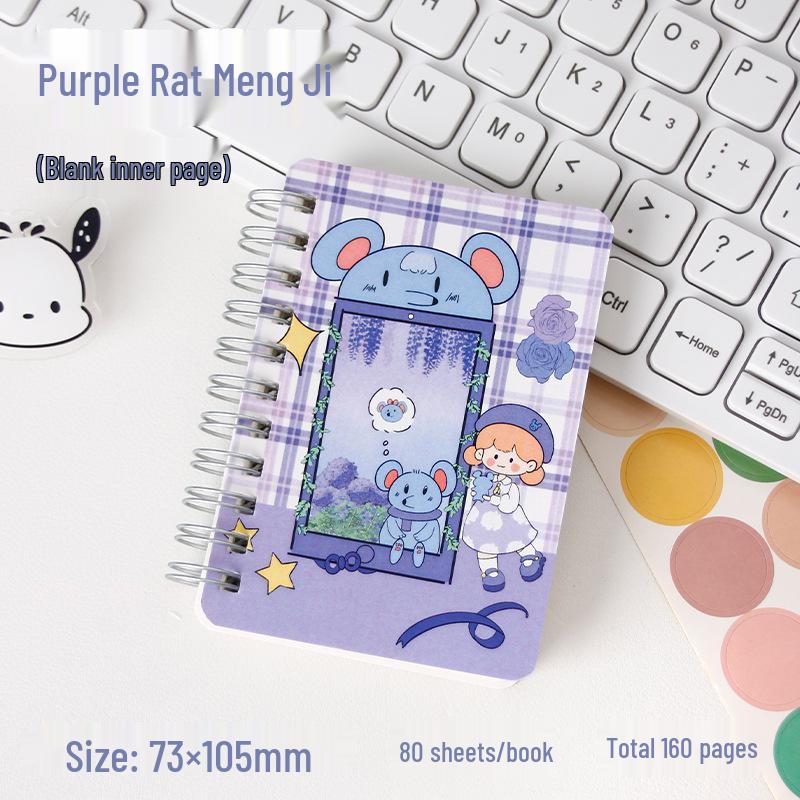Mini A7 Animal Cartoon Spiral Notebook - Portable Student Planner Diary
