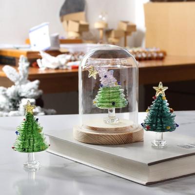 Wohnkultur Kristall Weihnachtsbaum Gebürstet Glas Tisch Ornamente Weihnachten Baum Figuren Handwerk Glas Statue