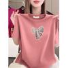 High-End Bow Print Short-Sleeve Women's T-Shirt - Summer Korean Style, Loose & Versatile Casual Top