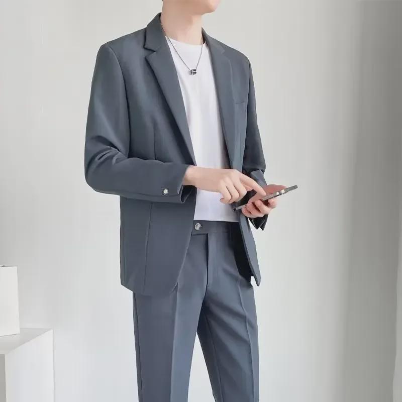 Korean Style Slim Fit Men's Business and Wedding Suit Jacket