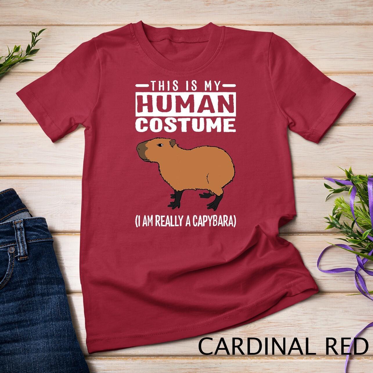 This Is My Human Costume I Am Really A Capybara T Shirt Mens Womens Tees Top Unisex T-Shirt Mens Womens Tees Top S