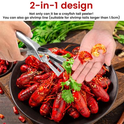3 Pcs Crawfish Peeler Stainless Steel Crawfish Sheller Tool Efficient Crayfish Peeler for Home Gathering Holiday Seafood Party