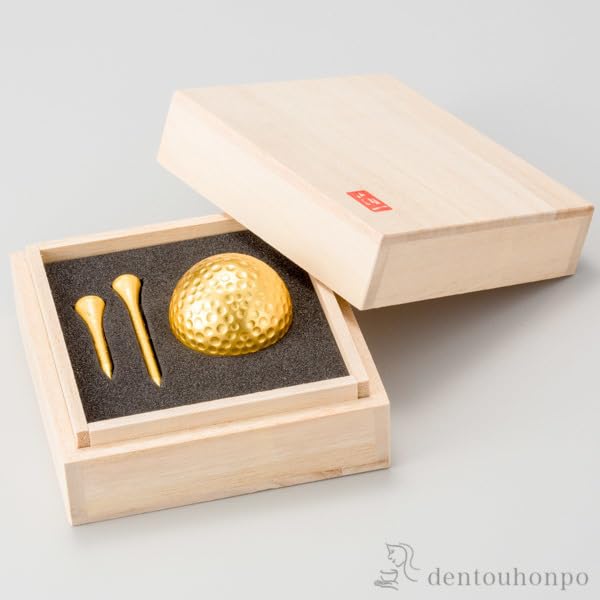 Tradisjonelt Honpo Golfball Tee-sett Spesiell innpakningsspesifikasjon med takkekort Gave Golfkonkurransepremie Hakuichi Kanazawa Bladgull