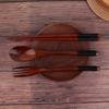 Home Natural Dinner Kit Wooden Kitchen Fork Chopsticks Spoon Set Cutlery Tableware Utensils Sets