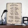 MORSE CODE Tin Plaque Poster Customized Wall Art Retro Vintage Metal Signs for Man Cave Office Decoration Room Bar Accessories