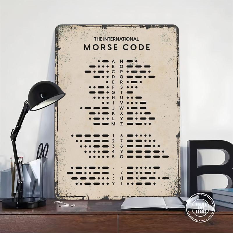 MORSE CODE Tin Plaque Poster Customized Wall Art Retro Vintage Metal Signs for Man Cave Office Decoration Room Bar Accessories