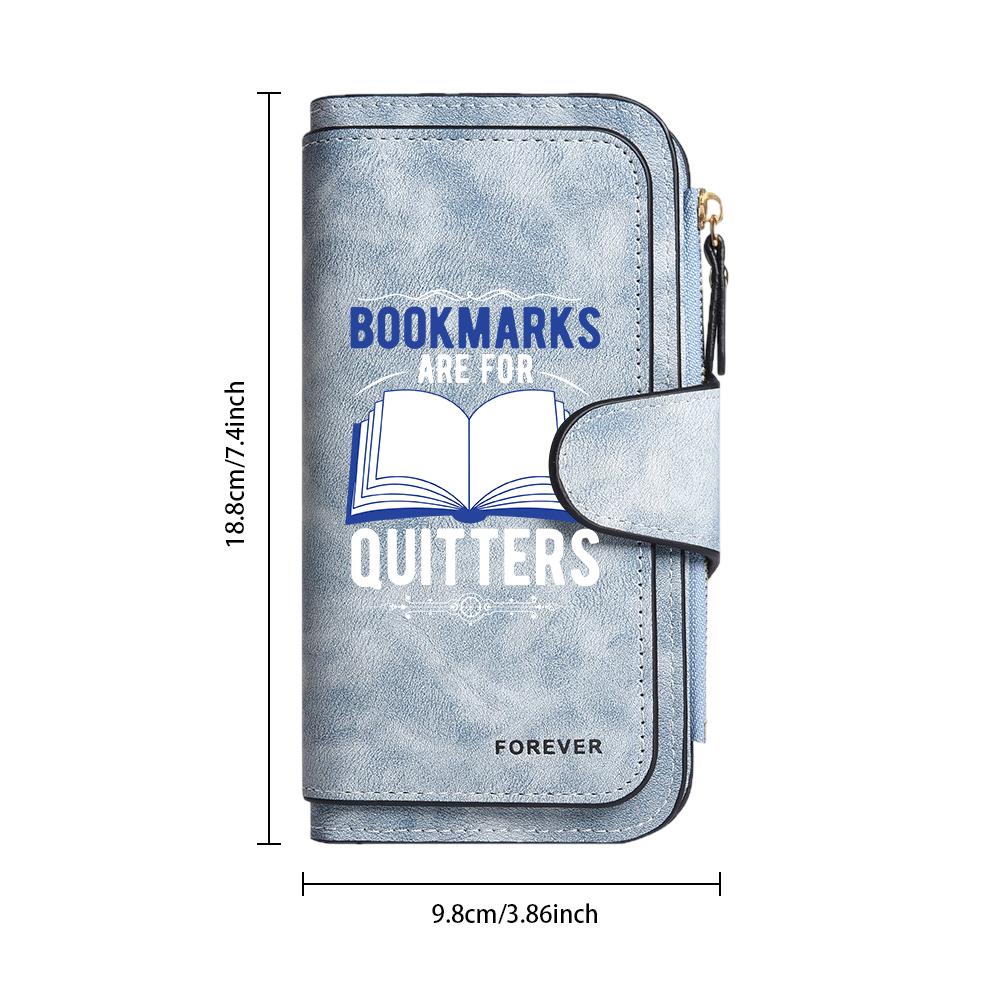 Leather Wallet Funny Book Lovers Gift Fashion Portable Card Holder for Daily Use