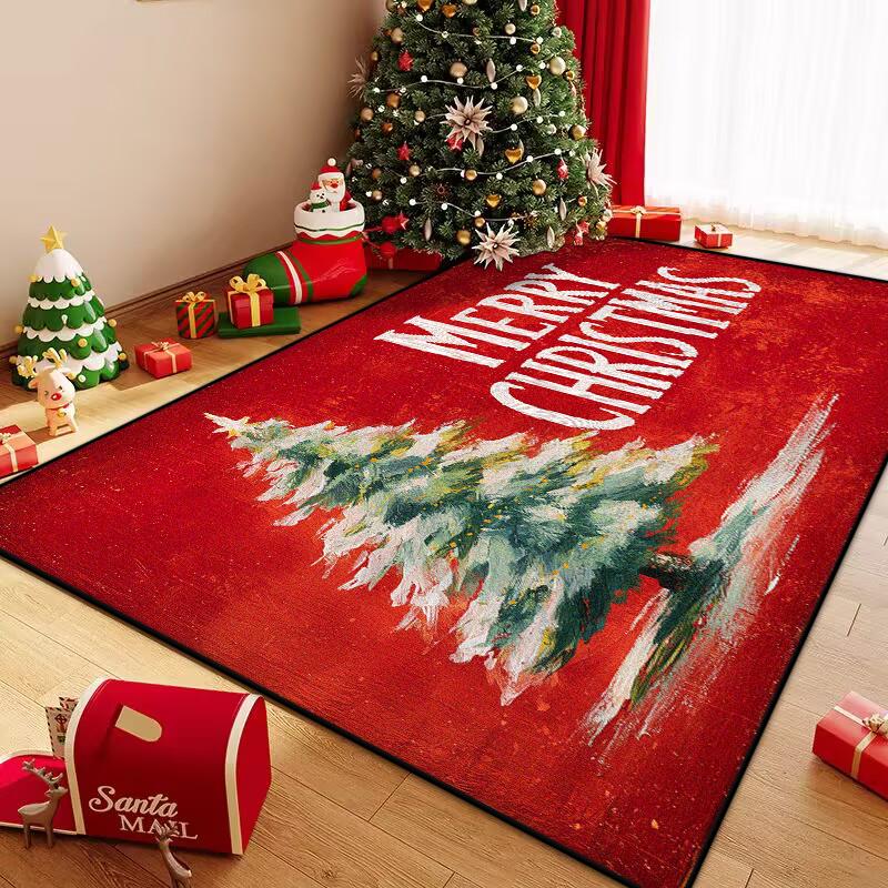 Christmas Collection Red Children's Room Decoration Carpet Non-slip Big Size Carpet Living Room Soft Easy Clean Sofa Table Mat