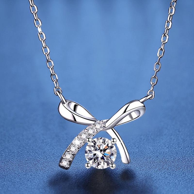 Collana Pendente in Argento Sterling S925 di Alta Gamma con Moissanite - Regalo Lussuoso per Lei