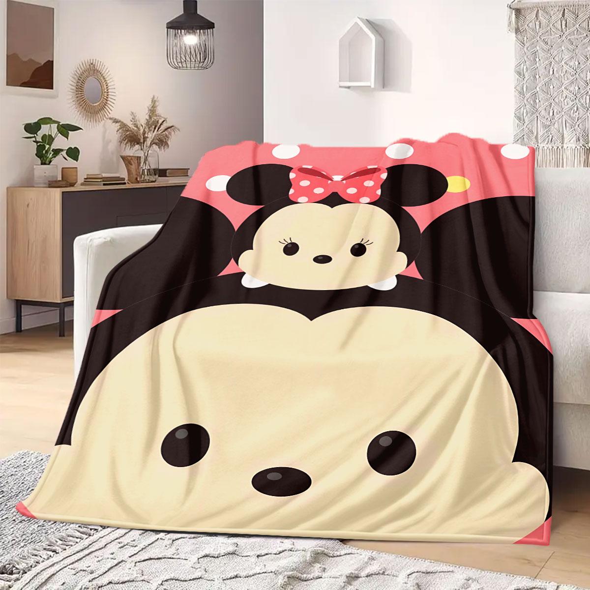 

Mickey Cartoon Flannel Blanket for Bedrooms Sofas Beds Chairs Travel Picnics Print Home Decor Great Gift Various Sizes 75x90cm