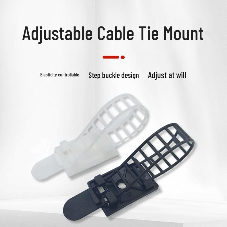 Self-Adhesive Adjustable Cable Organizer Clip White 18*64 3M Adhesive